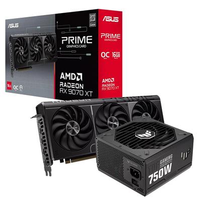 Combo ASUS Prime Radeon™ RX 9070 XT 16GB + Fuente TUF 750W 80 Plus Gold